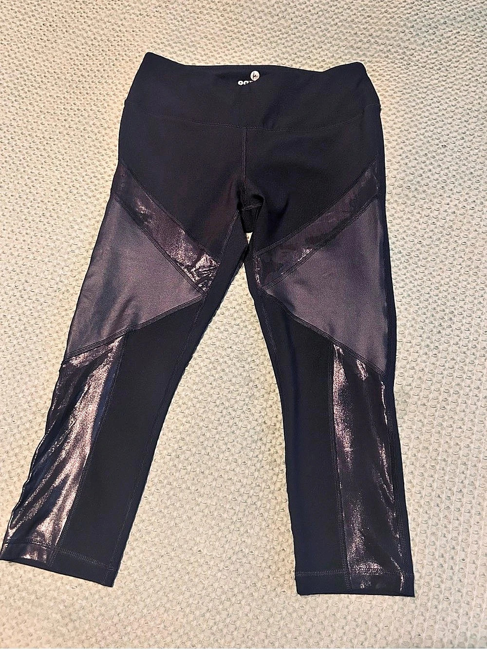 90 Degree by Reflex Black Mesh Panel Leggings